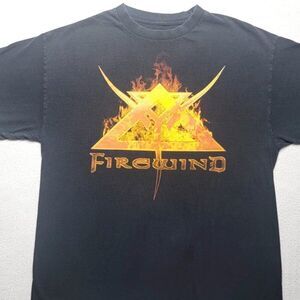 Vintage Firewind T-Shirt Men's Size XL Black Short Sleeve Metal Greek Power Band